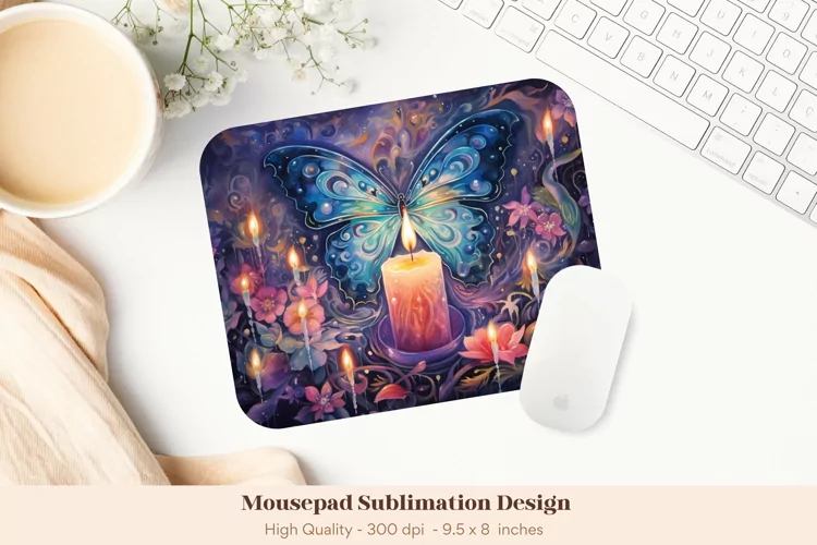 Watercolor Mouse Pad Png | Butterfly Mousepad Sublimation