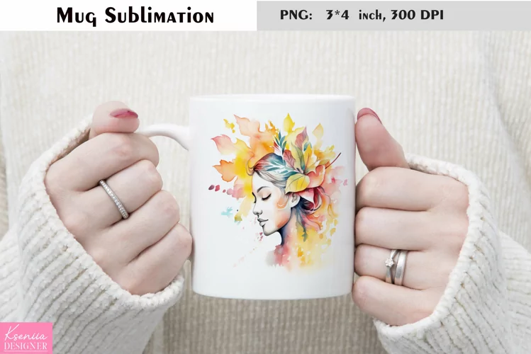 Watercolor Love Mug Sublimation|Floral Mug Design
