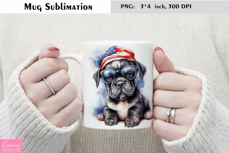 Watercolor Bulldog Mug Sublimation|Summer Dog