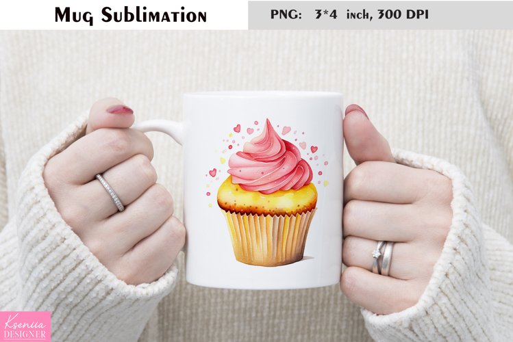 Watercolor Sweet Mug Sublimation|Cake Mug Design