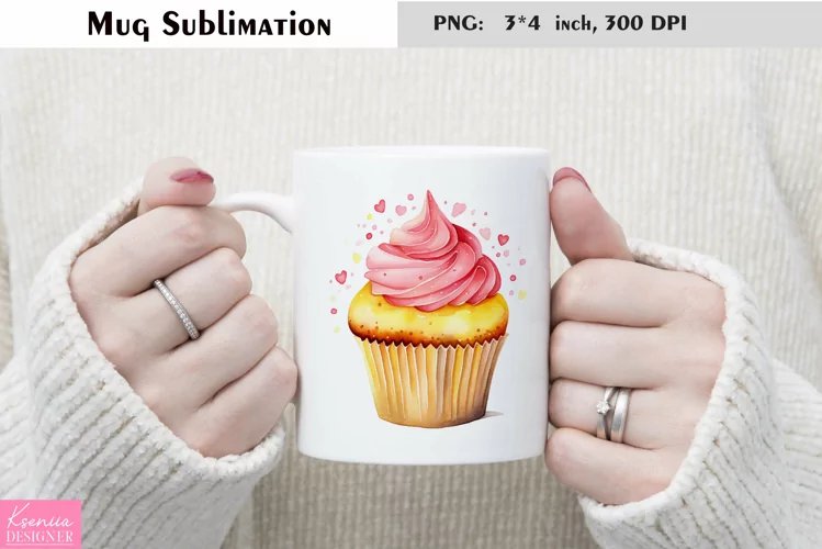 Watercolor Sweet Mug Sublimation|Cake Mug Design