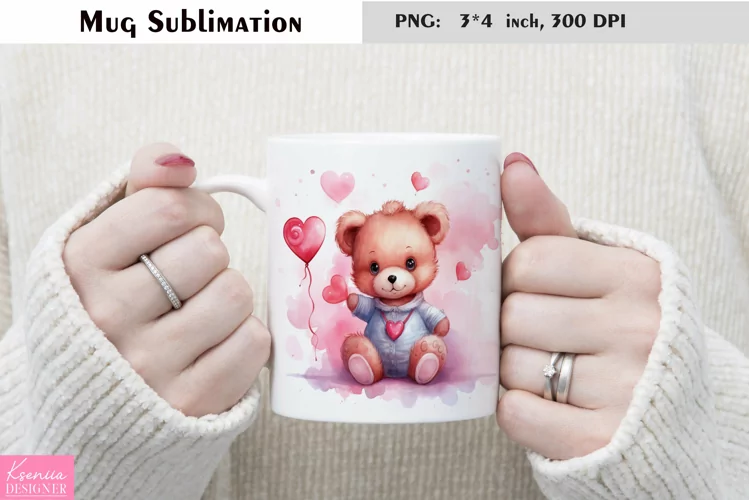 Watercolor Love Mug Sublimation|Heart Mug Design