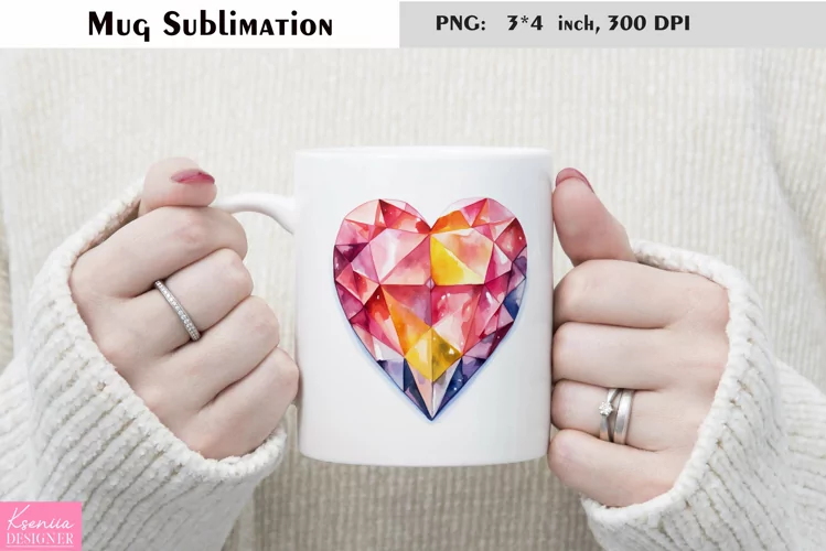 Watercolor Love Mug Sublimation|Heart Mug Design