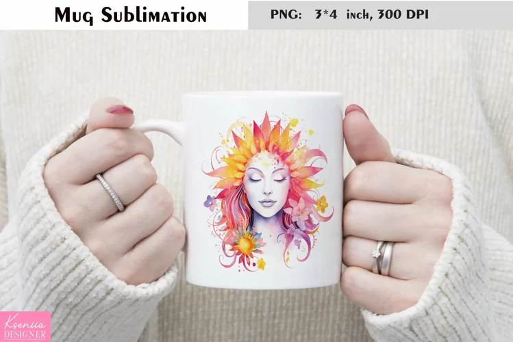 Watercolor Flower Mug Sublimation|Floral Design