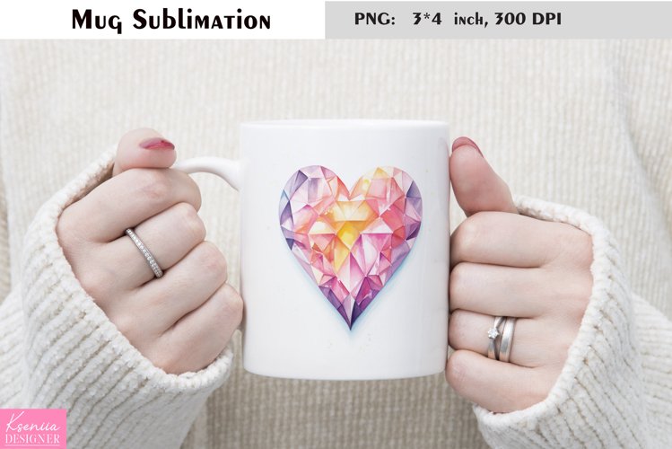 Watercolor Love Mug Sublimation|Floral Mug Design example image 1