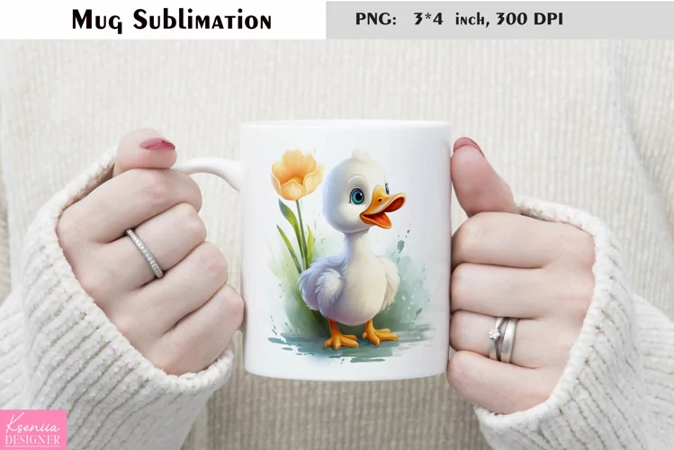 Watercolor Goose Mug Sublimation|Cartoon Mug Design
