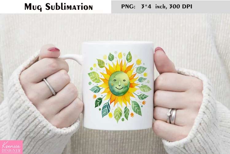 Watercolor Flower Mug Sublimation|Floral Design