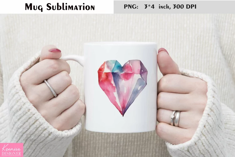 Watercolor Love Mug Sublimation|Heart Mug Design