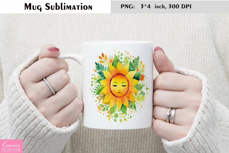 Watercolor Flower Mug Sublimation|Floral Design