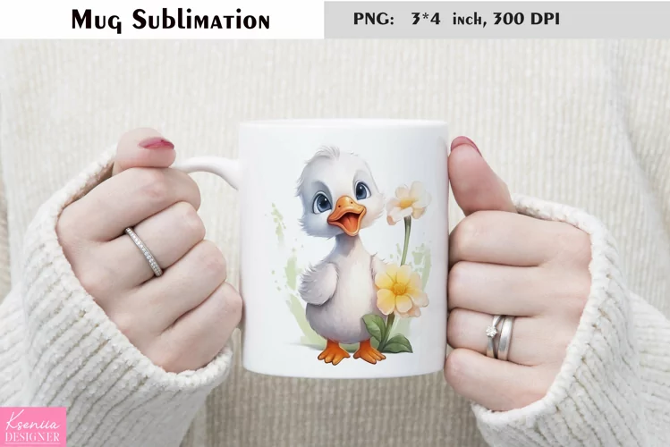 Watercolor Goose Mug Sublimation|Cartoon Mug Design