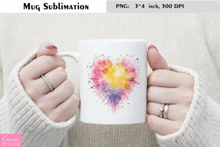 Watercolor Love Mug Sublimation|Floral Mug Design