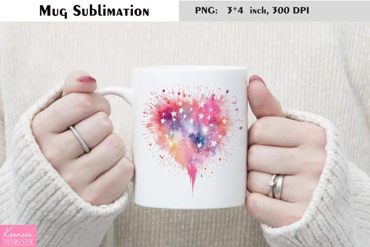 Watercolor Love Mug Sublimation|Heart Mug Design