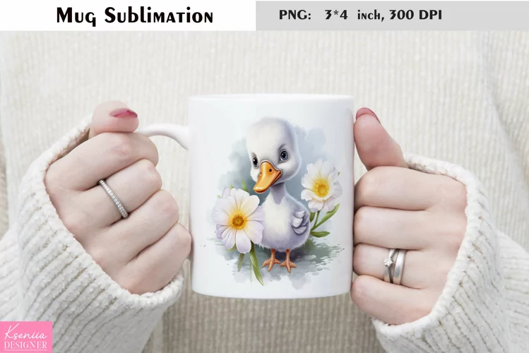 Watercolor Goose Mug Sublimation|Cartoon Mug Design