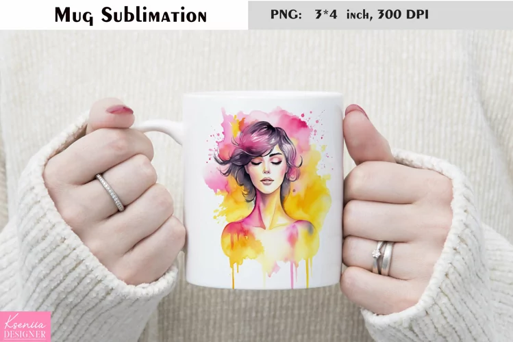 Watercolor Love Mug Sublimation|Floral Mug Design