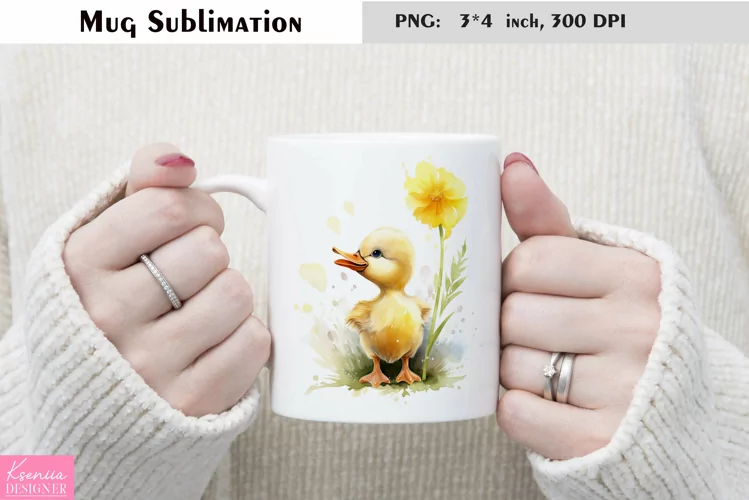 Watercolor Goose Mug Sublimation|Cartoon Mug Design