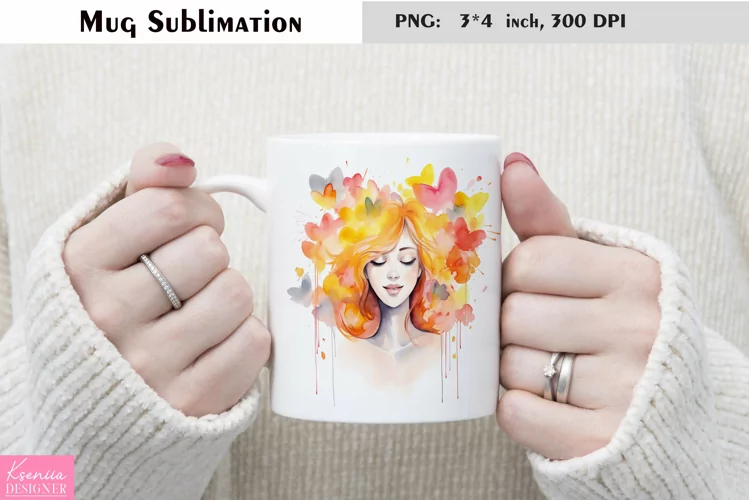 Watercolor Flower Mug Sublimation|Floral Design