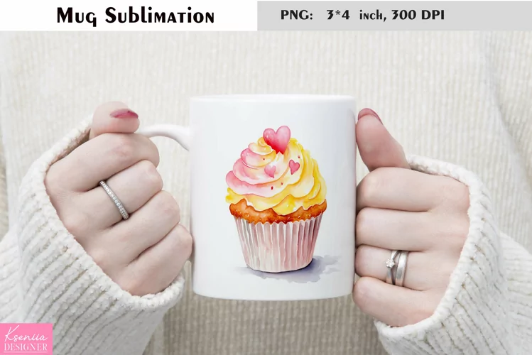 Watercolor Sweet Mug Sublimation|Cake Mug Design