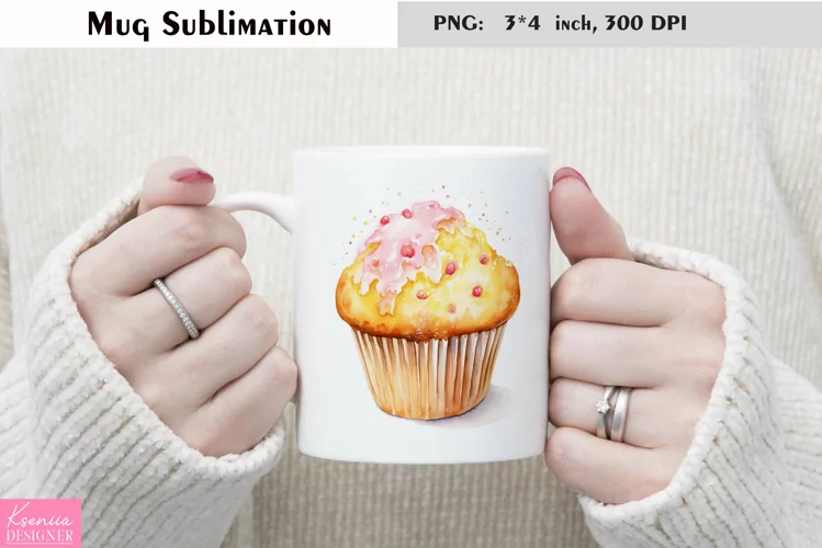 Watercolor Sweet Mug Sublimation|Cake Mug Design