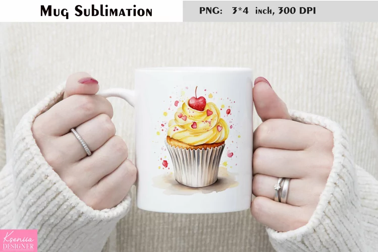 Watercolor Sweet Mug Sublimation|Cake Mug Design