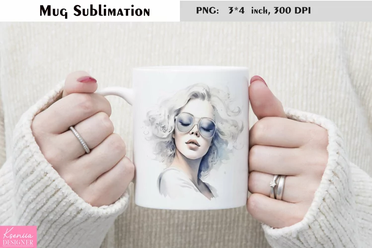 Watercolor Mug Sublimation|Blonde Girl Mug