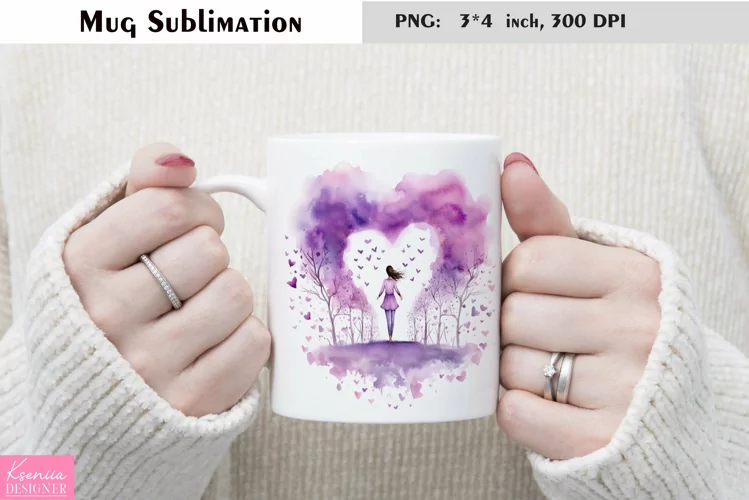 Watercolor Heart Sublimation|Summer Mug Design