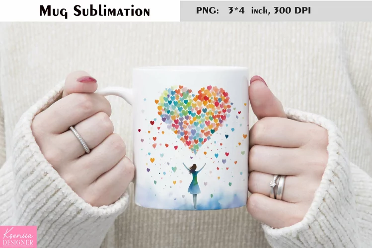 Watercolor Hearts Sublimation|Girl Mug Design