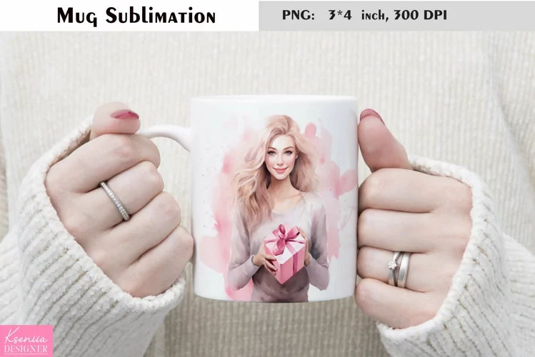 Watercolor Girl Mug Sublimation|Birthday Mug Design