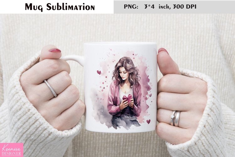 Watercolor Gift Mug Sublimation|Birthday Mug Design example image 1