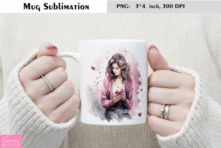 Watercolor Gift Mug Sublimation|Birthday Mug Design