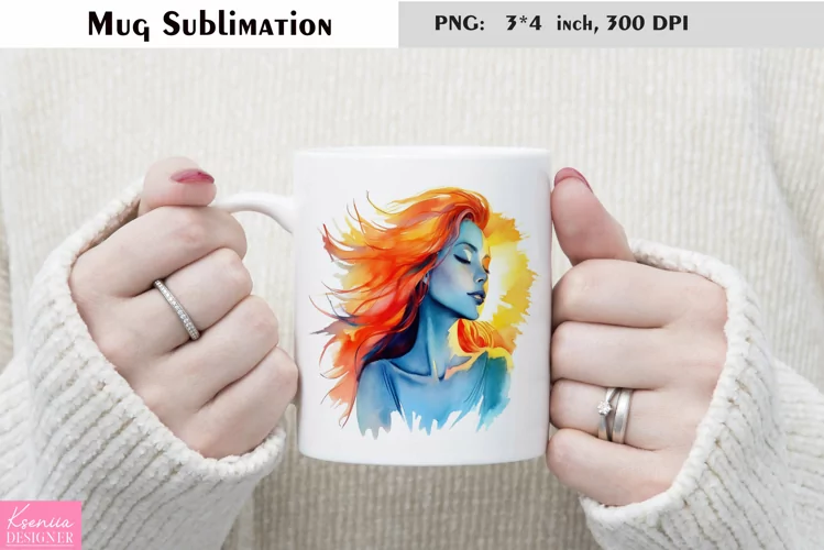 Watercolor Happy Woman Mug Sublimation|Birthday Mug Design