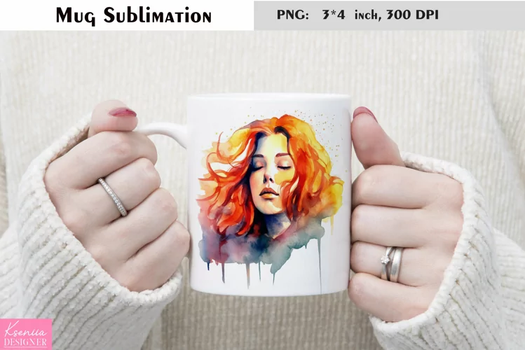 Watercolor Girl Mug Sublimation|Birthday Mug Design