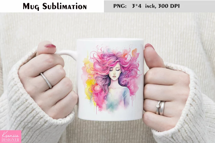 Watercolor Love Mug Sublimation|Floral Mug Design