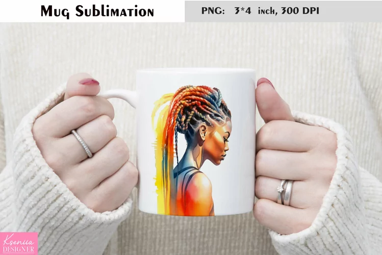 Watercolor Girl Mug Sublimation|Birthday Mug Design