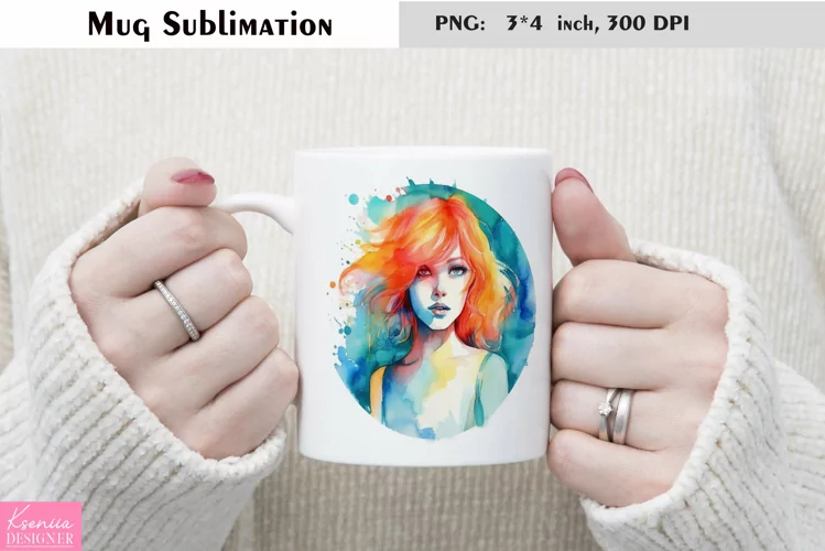 Watercolor Mug Sublimation|Happy Girl Mug Design