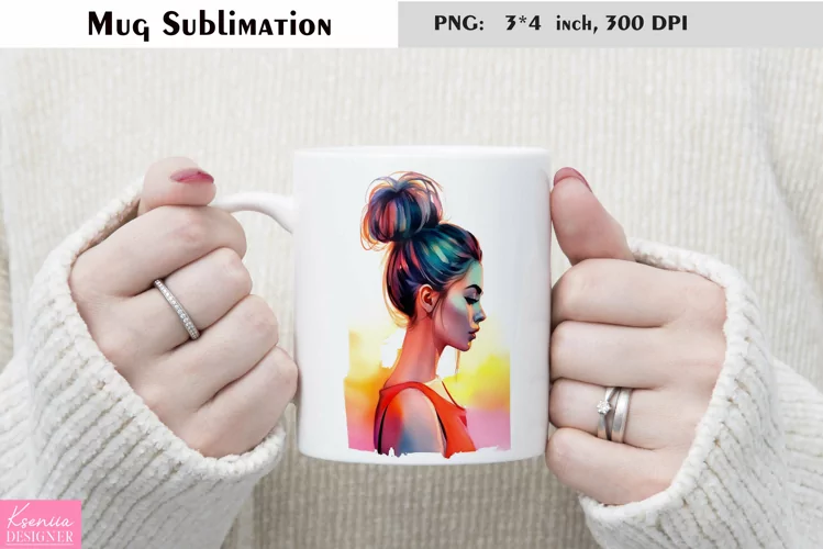 Watercolor Woman Mug Sublimation|Birthday Mug Design