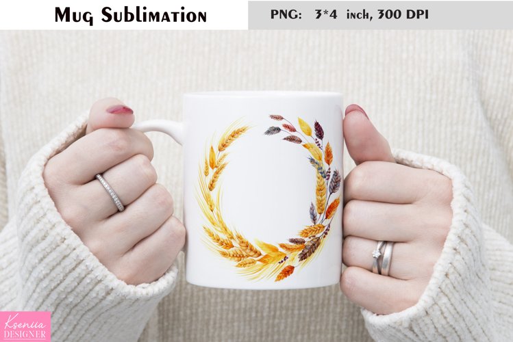 Watercolor Cereal Mug Sublimation|Floral Mug Design example image 1