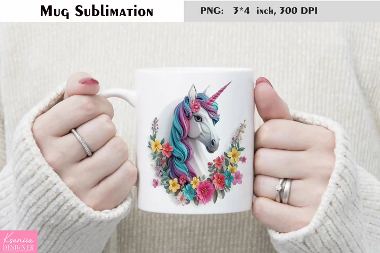 Watercolor Unicorn Mug Sublimation|Magical Mug Design