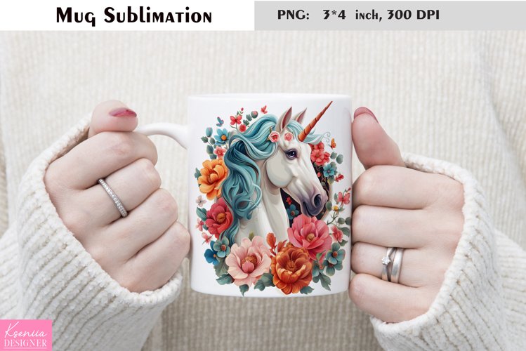 Watercolor Unicorn Mug Sublimation|Magical Mug Design