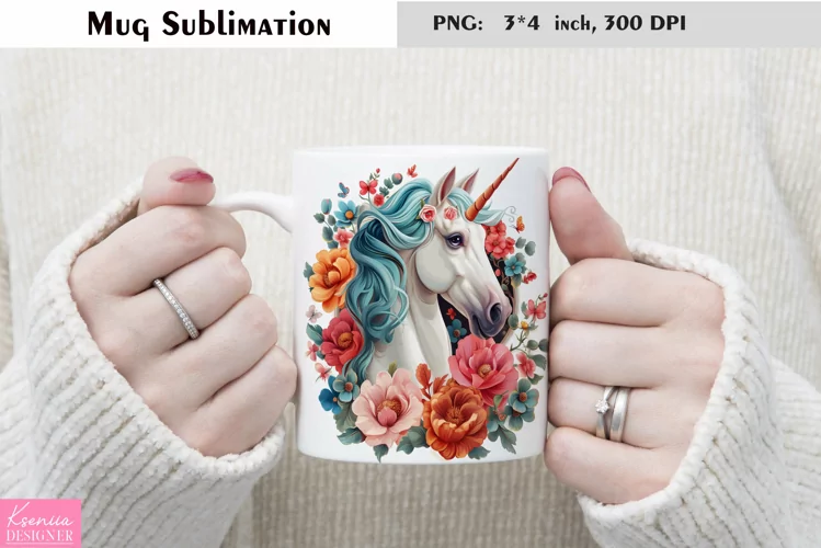 Watercolor Unicorn Mug Sublimation|Magical Mug Design