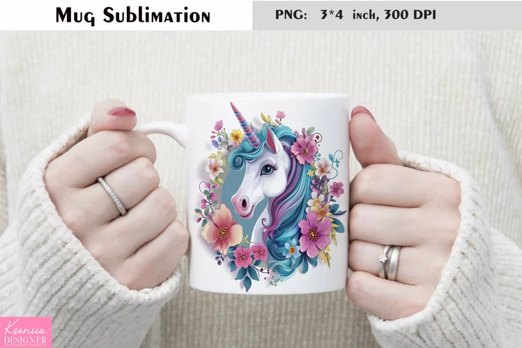 Watercolor Unicorn Mug Sublimation|Magical Mug Design