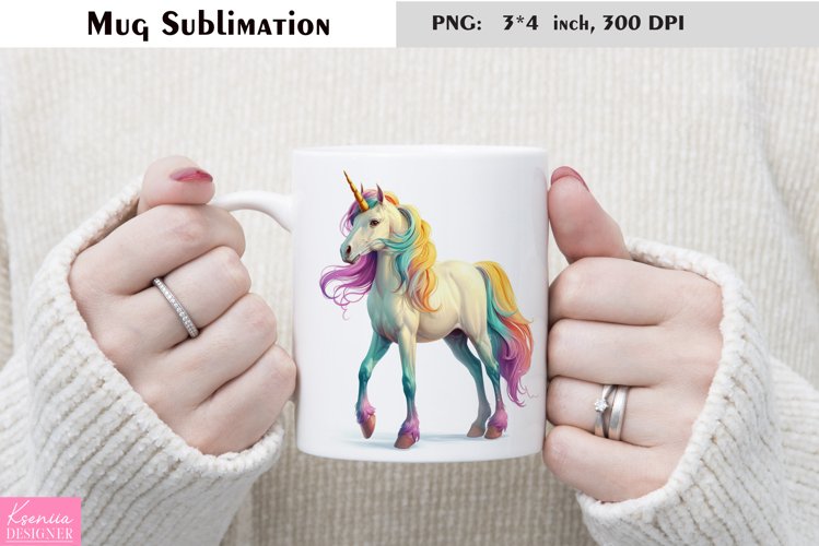 Watercolor Unicorn Mug Sublimation|Magical Mug Design