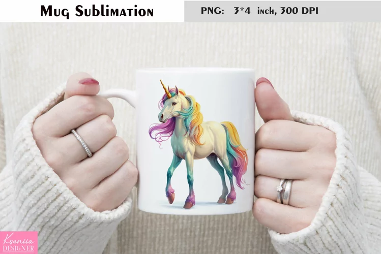 Watercolor Unicorn Mug Sublimation|Magical Mug Design