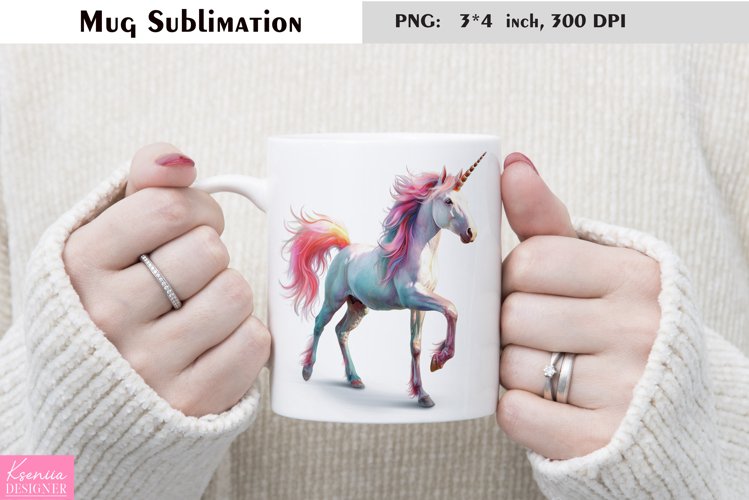 Watercolor Unicorn Mug Sublimation|Magical Mug Design
