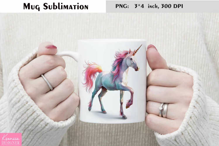 Watercolor Unicorn Mug Sublimation|Magical Mug Design
