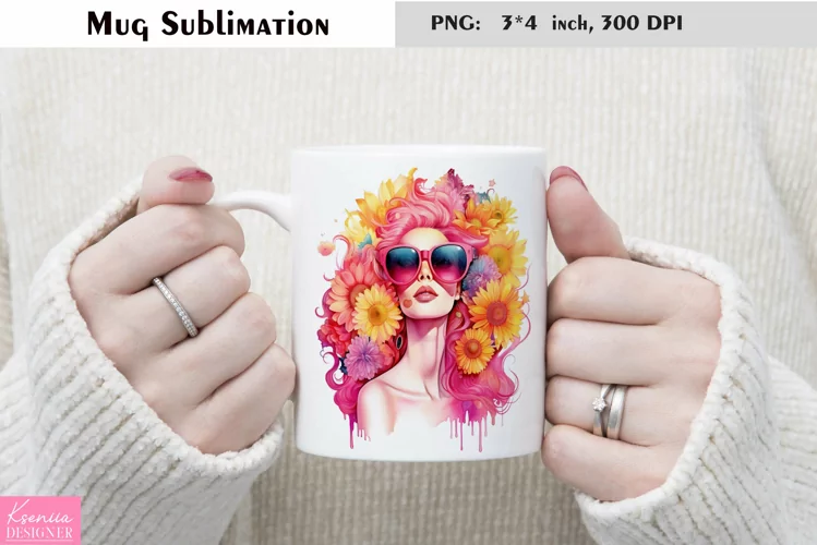 Watercolor Flower Mug Sublimation|Floral Design