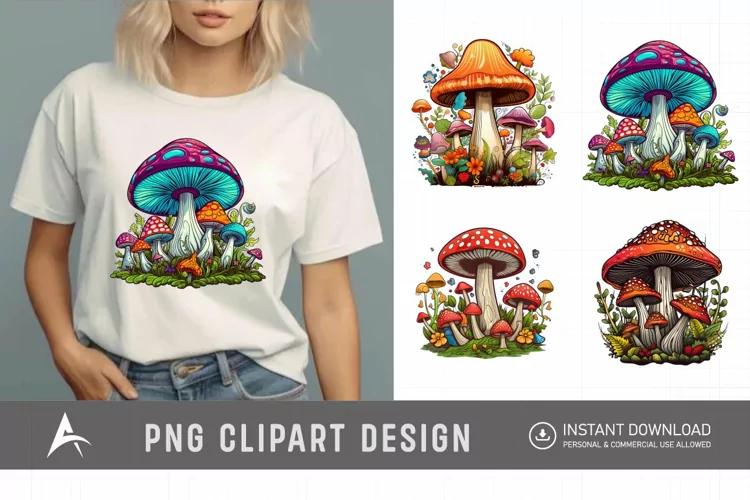 Watercolor Mushroom Clipart