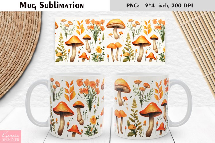 Watercolor Mushroom | Fall Floral Mug Design