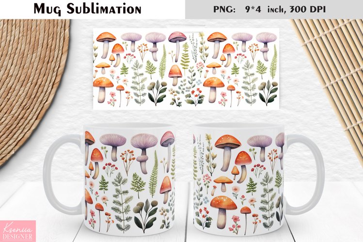 Watercolor Mushroom | Fall Floral Mug Design
