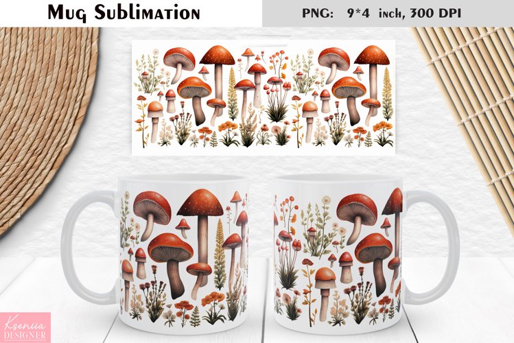 Watercolor Mushroom | Fall Floral Mug Design