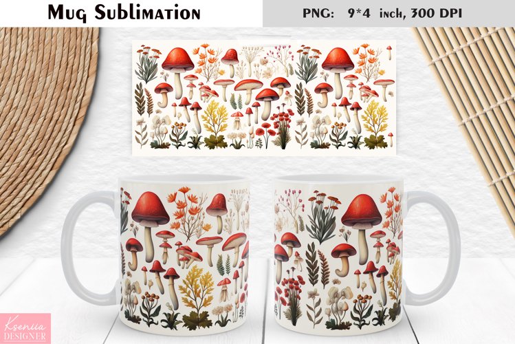 Watercolor Mushroom | Fall Floral Mug Design